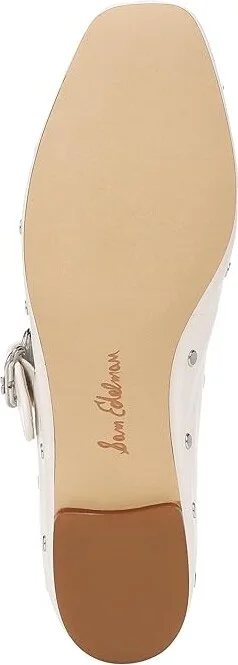 Sam Edelman Michaela Stud Women's Flat Shoes Bright White : 9.5 M, Leather - Image 3