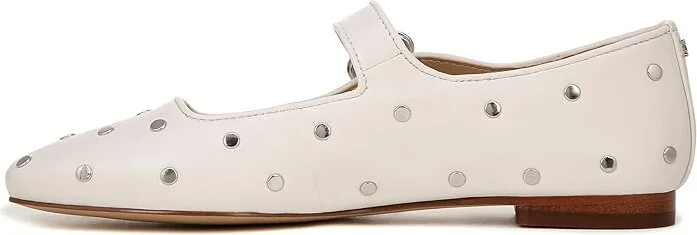 Sam Edelman Michaela Stud Women's Flat Shoes Bright White : 9.5 M, Leather - Image 5