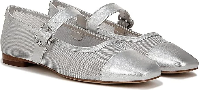 Sam Edelman Miranda Women's Flat Shoes Soft Silver : 9.5 M, Synthetic