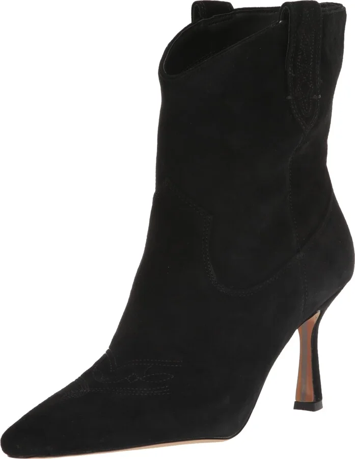 Sam Edelman Moe Western Boot Black Suede 9.5 Medium