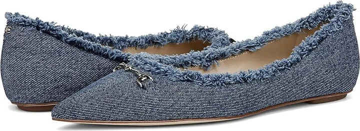 Sam Edelman Nori Fray Women's Flat Shoes Bluestone : 6 M, Denim - Image 4