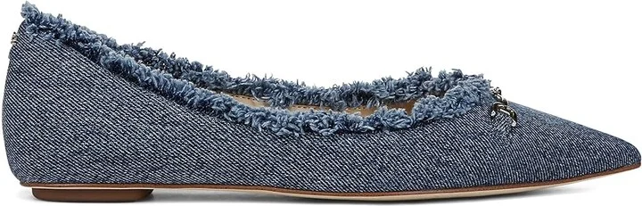 Sam Edelman Nori Fray Women's Flat Shoes Bluestone : 6 M, Denim - Image 6