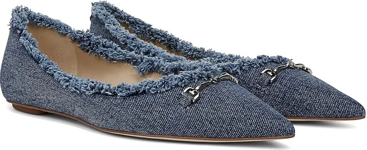 Sam Edelman Nori Fray Women's Flat Shoes Bluestone : 6 M, Denim