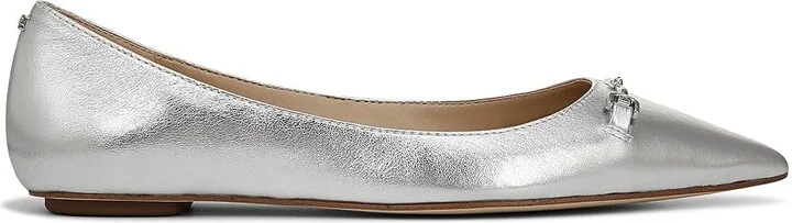 Sam Edelman Nori Women's Flat Shoes Silver : 9 M, Polyester - Image 6