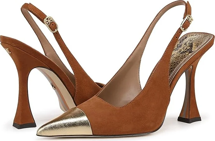 Sam Edelman Odette 2 High Women's Heels Frontier Brown/Amber Gold : 8.5 M, Leather - Image 4