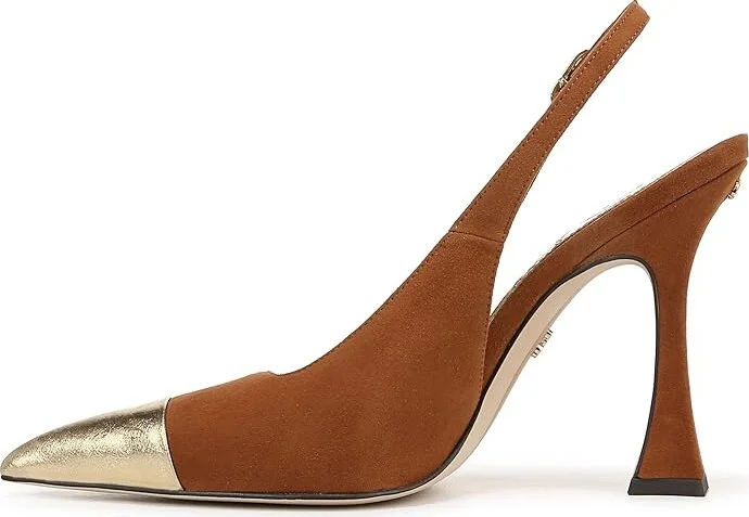 Sam Edelman Odette 2 High Women's Heels Frontier Brown/Amber Gold : 8.5 M, Leather - Image 5