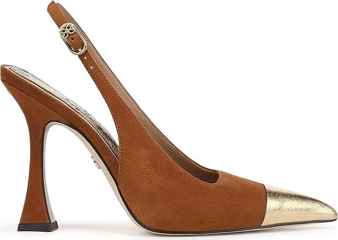 Sam Edelman Odette 2 High Women's Heels Frontier Brown/Amber Gold : 8.5 M, Leather - Image 6