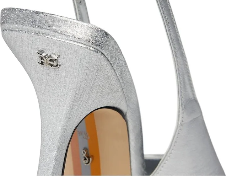 Sam Edelman Odette High Women's Heels Soft Silver 1 : 9 M, Leather - Image 3