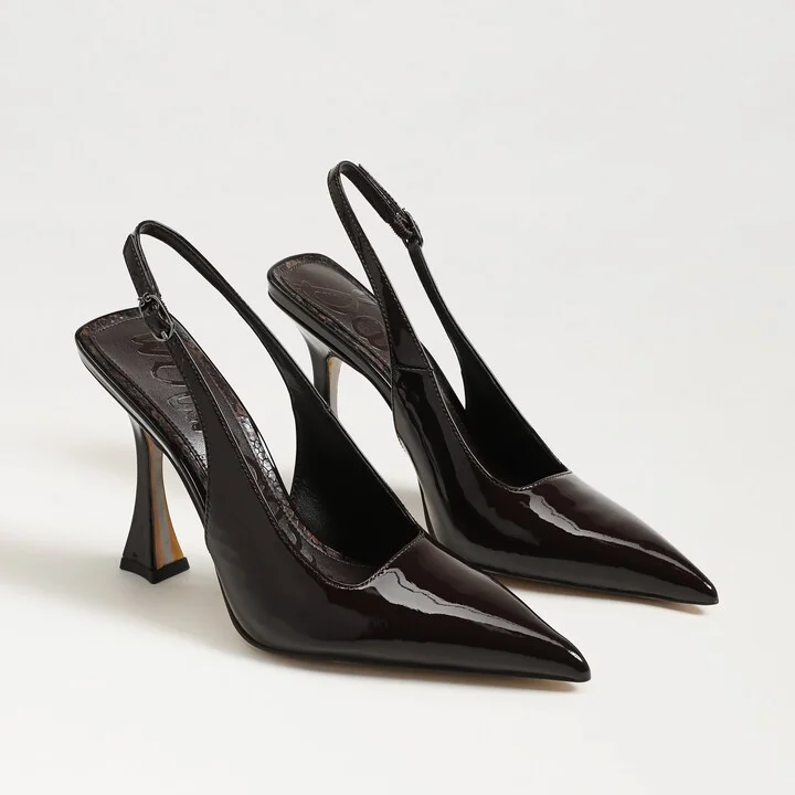 Sam Edelman Odette Slingback Pump Rich Chocolate Patent Leather