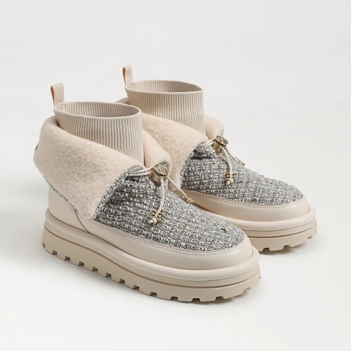 Sam Edelman Olin Lug Sole Bootie Ivory Multi Leather