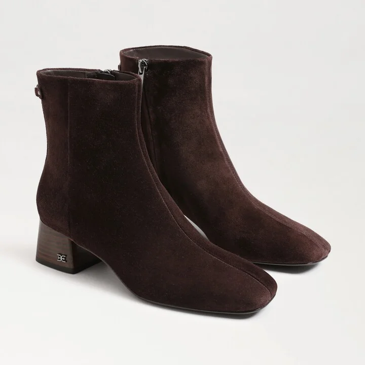 Sam Edelman Paige Ankle Boot Cafe Noir Brown Suede
