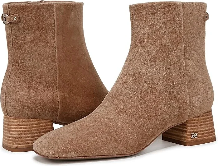 Sam Edelman Paige Women's Zip Boots Almond Taupe : 6.5 M, Leather/Suede