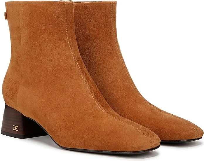 Sam Edelman Paige Women's Zip Boots Amber Brown : 7.5 M, Leather/Suede