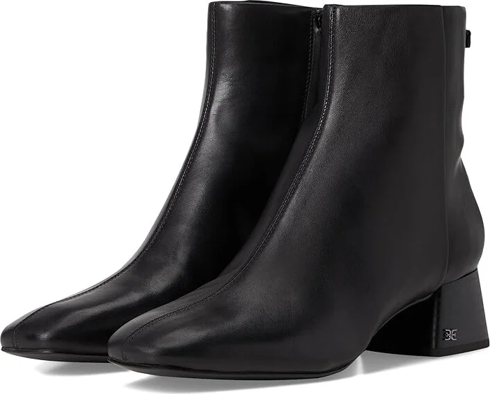 Sam Edelman Paige Women's Zip Boots Black Leather : 7 M, Leather/Suede