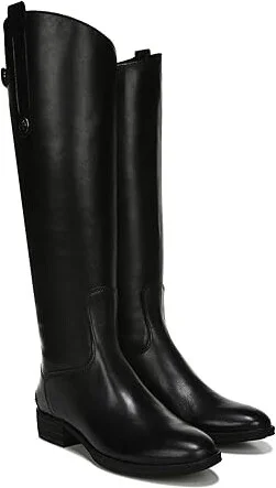 Sam Edelman Penny Leather Riding Boot Women's Zip Boots Black : 6.5 M