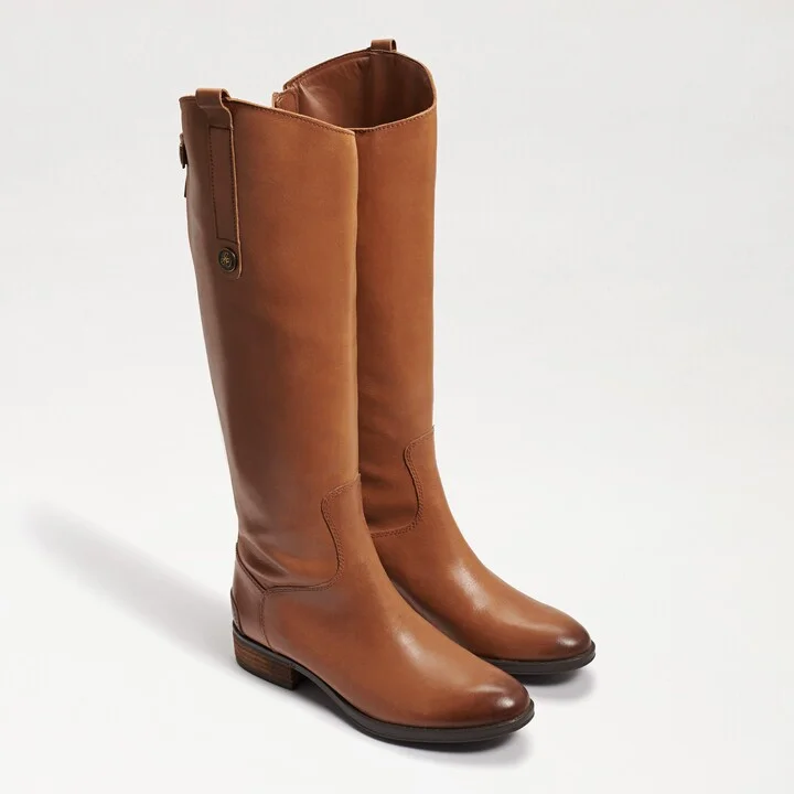 Sam Edelman Penny Wide Calf Leather Riding Boot Whiskey Leather