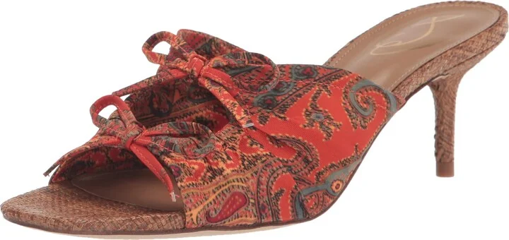 Sam Edelman Pia Heeled Sandal Orange Poppy 6.5 Medium