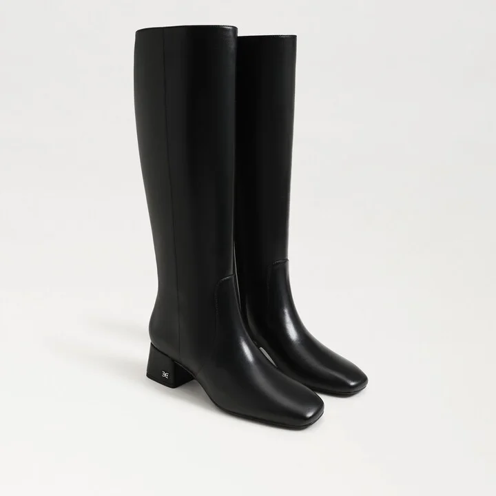 Sam Edelman Porter Wide Calf Knee High Boot Black Suede