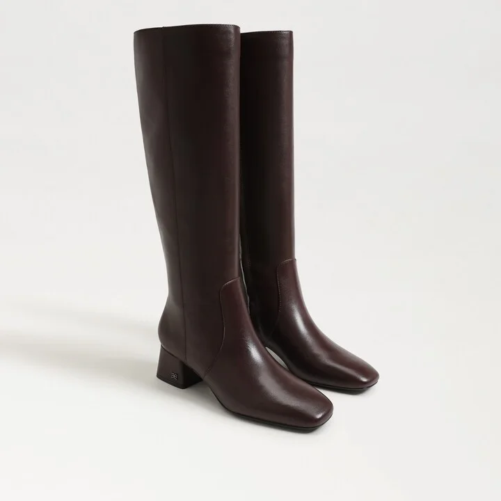 Sam Edelman Porter Wide Calf Knee High Boot Spiced Pecan Leather