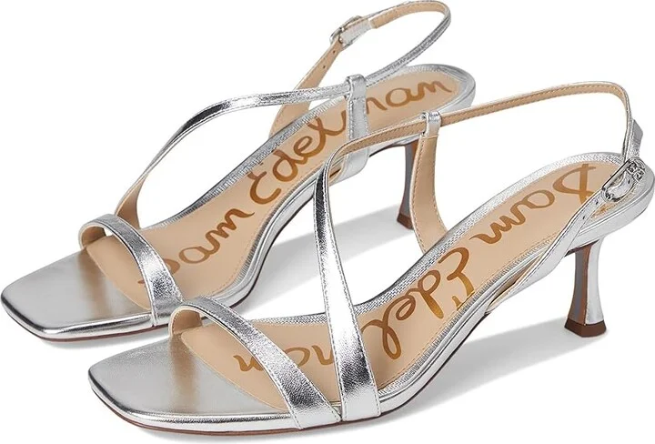Sam Edelman Prance Women's Sandals Silver : 6 M, Leather/Rubber