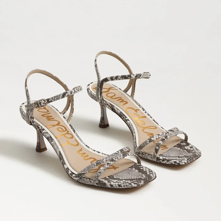 Sam Edelman Presley Strappy Kitten Heel Sandal Sandshell Multi Python