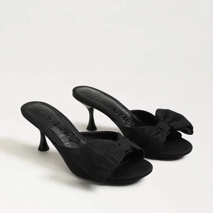 Sam Edelman Ragan Kitten Heel Sandal Black Fabric