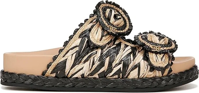 Sam Edelman Reina Women's Dress Flat Shoes Black/Natural : 5 M, Textile - Image 6
