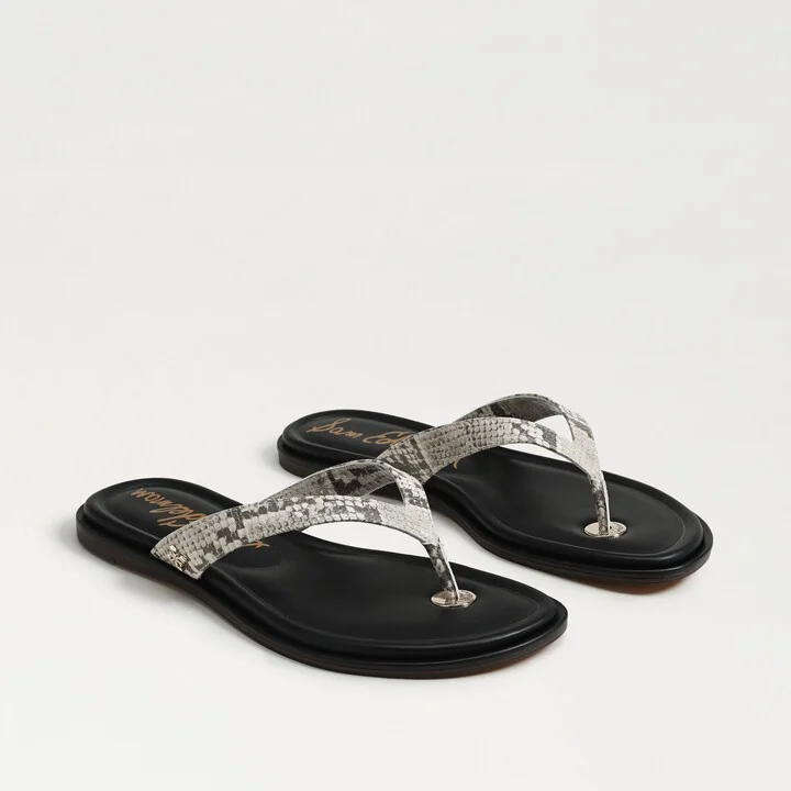 Sam Edelman Remi Leather Flip Flop Roccia Snake Leather