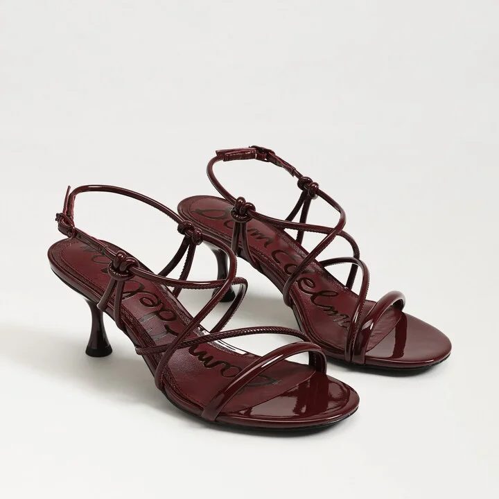 Sam Edelman Riana Strappy Heel Sandal French Merlot Patent Leather