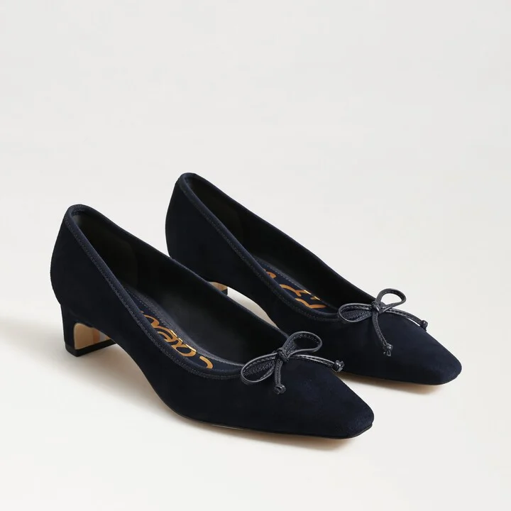 Sam Edelman Rinda Pointed Toe Pump Midnight Blue Leather