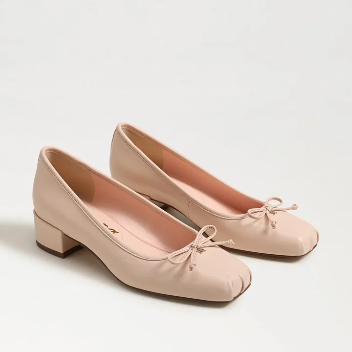 Sam Edelman Rosa Block Heel Slip On Buff Peach Leather