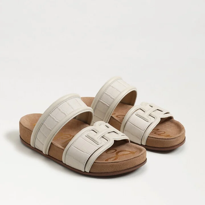 Sam Edelman Rowan Slide Footbed Sandal Modern Ivory Leather