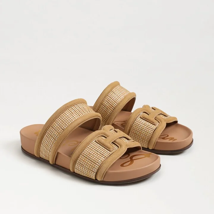 Sam Edelman Rowan Slide Footbed Sandal Sand Dune Raffia