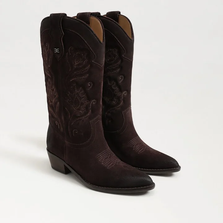 Sam Edelman Rue Western Boot Cafe Noir Suede