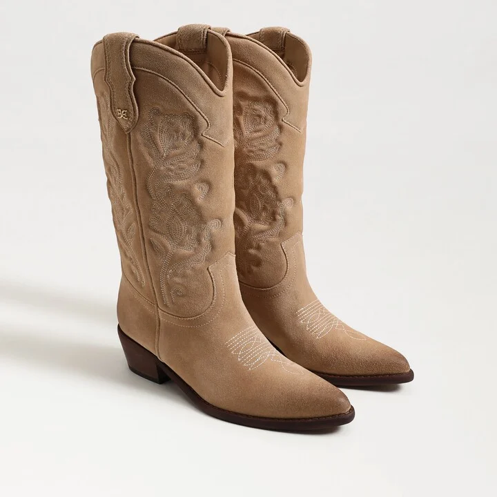 Sam Edelman Rue Western Boot Cyprus Tan Suede