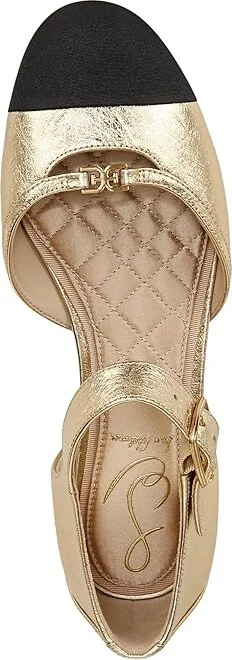 Sam Edelman Rylie Women's Flat Shoes Amber Gold/Black : 6.5 M, Leather/Rubber - Image 2