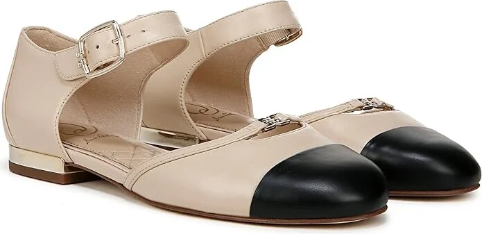 Sam Edelman Rylie Women's Flat Shoes Summer Sand/Black : 7 M, Leather/Rubber