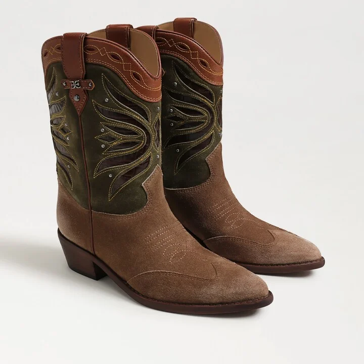 Sam Edelman Rylin Western Boot Light Terra Suede