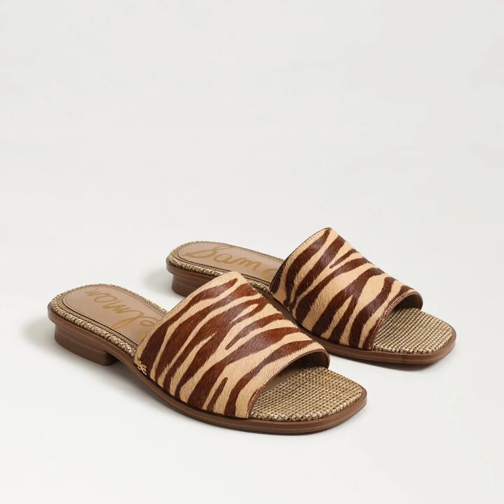 Sam Edelman Sabrina Mule Slide Sandal Camel Zebra Brahma Hair