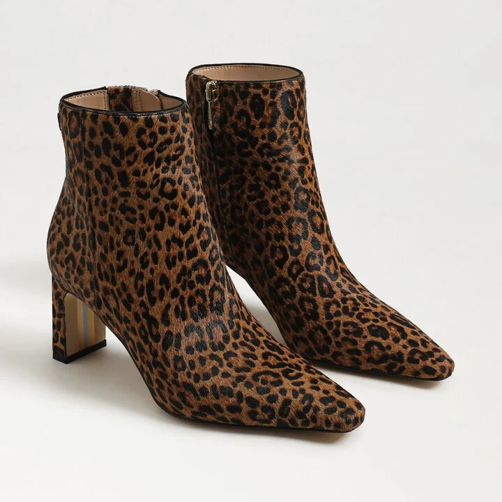 Sam Edelman Saige Ankle Bootie Brown Multi Calf Hair/Leather