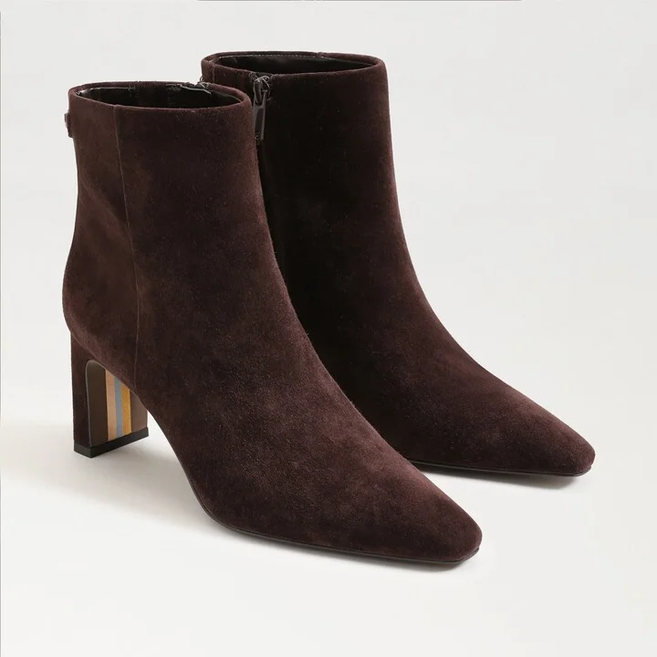 Sam Edelman Saige Ankle Bootie Cafe Noir Brown Suede