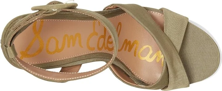 Sam Edelman Savannah High Women's Heels Light Olive : 6 M, Textile - Image 2