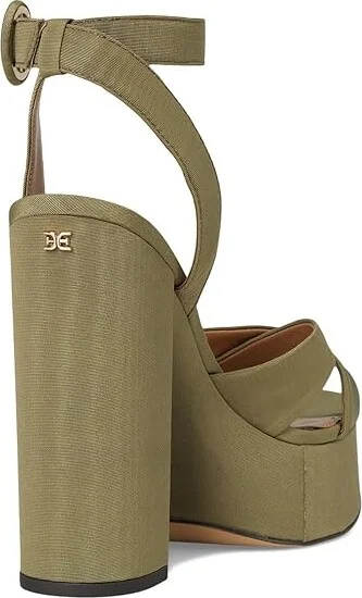 Sam Edelman Savannah High Women's Heels Light Olive : 6 M, Textile - Image 4