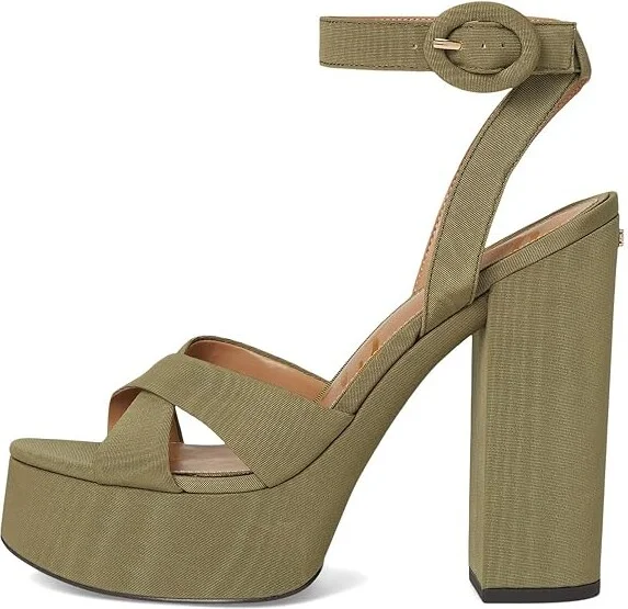 Sam Edelman Savannah High Women's Heels Light Olive : 6 M, Textile - Image 6