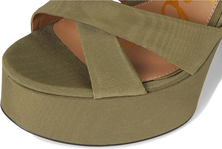 Sam Edelman Savannah High Women's Heels Light Olive : 6 M, Textile - Image 7
