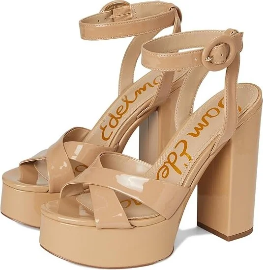 Sam Edelman Savannah High Women's Heels Sienna Tan : 8.5 M, Faux Leather