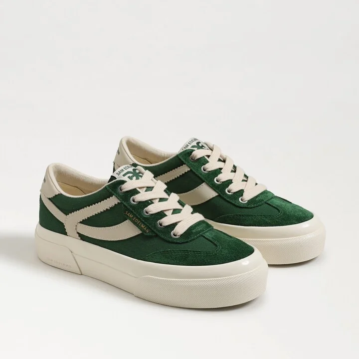 Sam Edelman Simone Lace Up Sneaker Bright Pine/Antique White