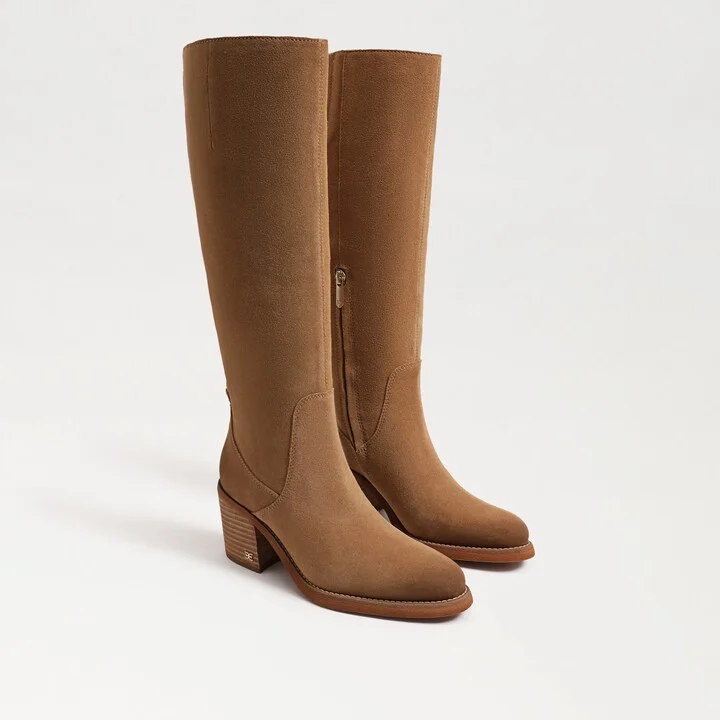 Sam Edelman Soyer Knee High Boot Golden Carmel Suede