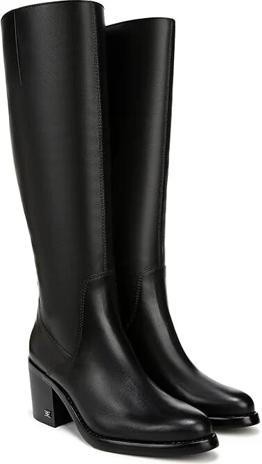 Sam Edelman Soyer Women's Boots Black Leather Wide Calf : 8.5 M