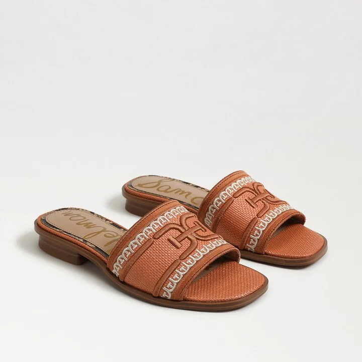 Sam Edelman Stevie Slide Sandal Sunrise Orange Basketweave